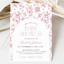 Baby shower Fille Toile Rose-Blanc