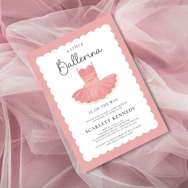 Invitation Baby shower fille Tutu rose (A Little Ballerina Baby Shower Invitation
)