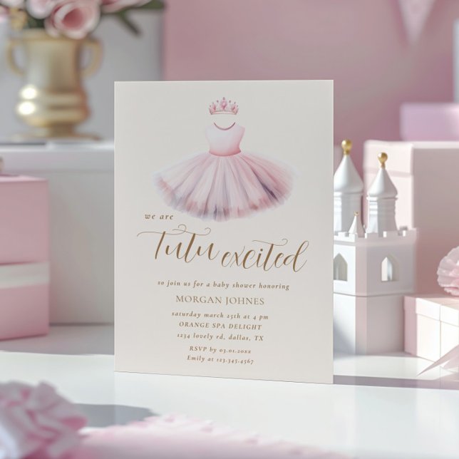 Invitation Baby shower fille Tutu rose Ballerina (Créateur téléchargé)