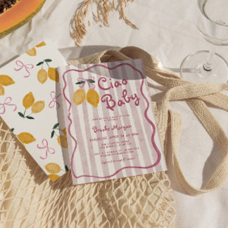 Invitation Baby shower Filles Filles Citron