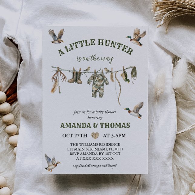 Invitation Baby-Shower Filleul de Chasse  (Créateur téléchargé)