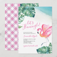 Baby shower Flamant rose Feuille tropical