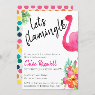 Invitation Baby shower flamingle tropicale