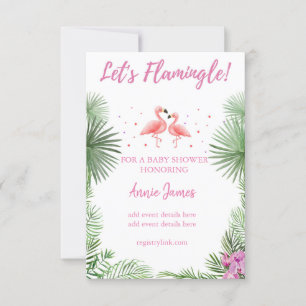 Invitation baby shower flamingo