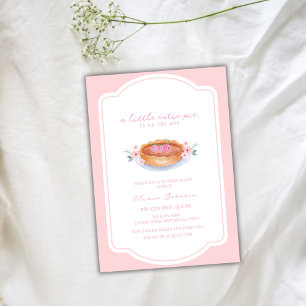 Invitation Baby shower Fleur de framboise à pâte rose sucrée