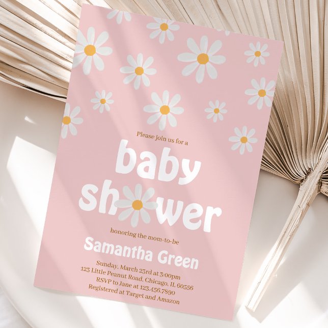 Invitation Baby Shower Fleur de Marguerite (Créateur téléchargé)