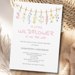 Invitation Baby Shower Fleur de Petite Sauvageonne Aquarelle