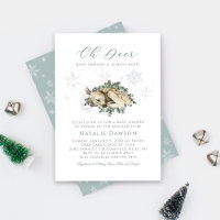 Baby Shower Fleur d'Hiver Faon Flocon de Neige