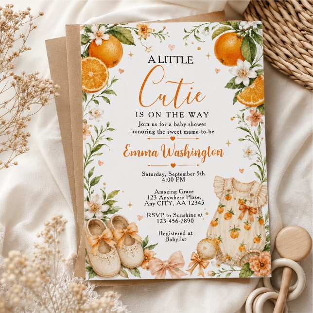 Invitation Baby Shower Fleur d'Orange (Créateur téléchargé)