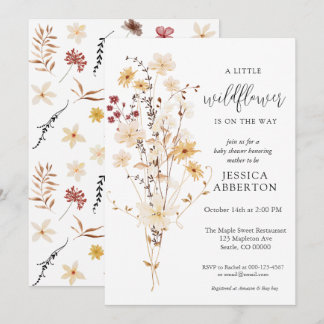 Invitation Baby shower Fleur Petit Fleur sauvage