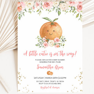 Invitation Baby Shower Fleur Rose Petit Chou
