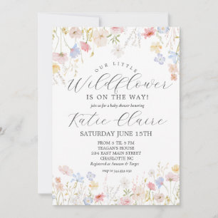 Invitation baby shower fleur sauvage