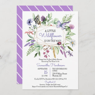 Invitation Baby shower fleur sauvage