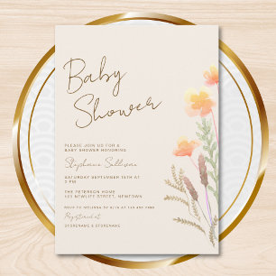 Invitation Baby Shower Fleur Sauvage