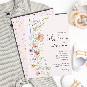 Invitation Baby shower fleur sauvage