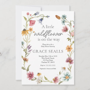 Invitation baby shower fleur sauvage