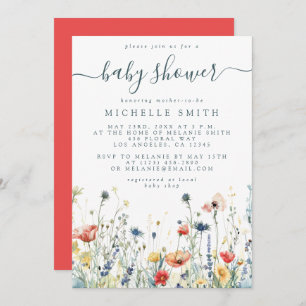 Invitation Baby shower Fleur sauvage animé