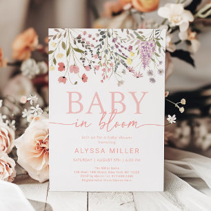 Invitation Baby shower Fleur sauvage Baby In Bloom Boho