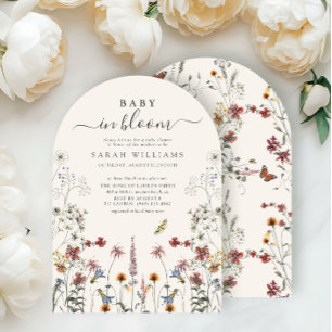 Invitation Baby shower Fleur sauvage Baby In Bloom Watercolor