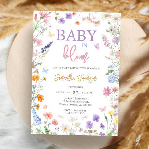 Invitation Baby-Shower Fleur Sauvage Bébé en Fleur