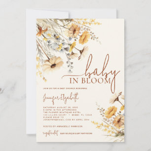 Invitation Baby shower Fleur sauvage bébé en fleurs