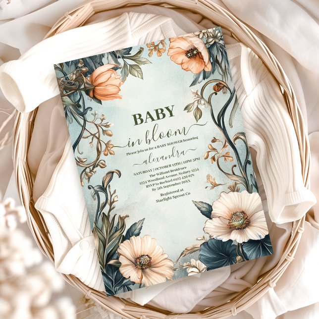 Invitation Baby shower Fleur sauvage bébé en fleurs (Créateur téléchargé)