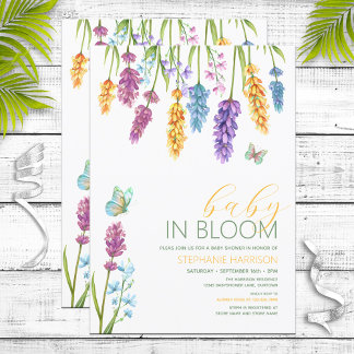 Invitation Baby shower Fleur sauvage bébé en fleurs