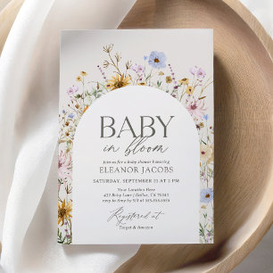 Invitation Baby shower Fleur sauvage bébé en fleurs printemps
