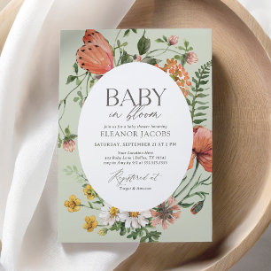Invitation Baby shower Fleur sauvage bébé en fleurs printemps