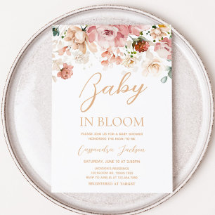 Invitation Baby shower Fleur sauvage bébé en fleurs printemps