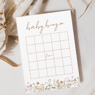 Invitation Baby shower fleur sauvage Bingo Boho Jeu de Jardin