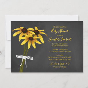 Invitation baby shower fleur sauvage Black Eyed Susan
