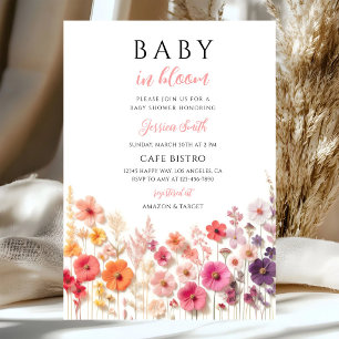 Invitation Baby-Shower Fleur Sauvage Bohème