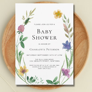 Invitation Baby shower fleur sauvage Boho