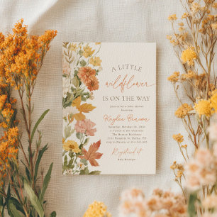 Invitation Baby shower Fleur sauvage Boho Fall
