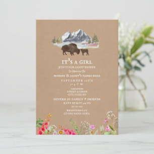 Invitation Baby shower Fleur sauvage de Buffalo Mountain Card