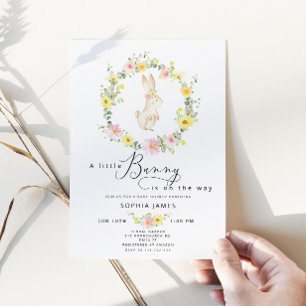 Invitation Baby shower fleur sauvage de Little Bunny