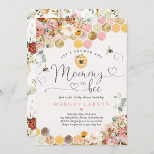 Invitation Baby shower Fleur sauvage de maman to Bee Spring B