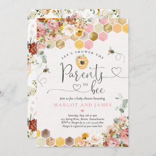 Invitation Baby shower Fleur sauvage des parents d'être Boho 