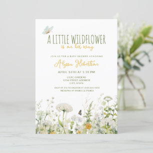 Invitation Baby shower fleur sauvage fille