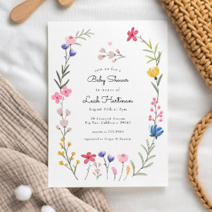 Invitation Baby shower fleur sauvage Flower Garden