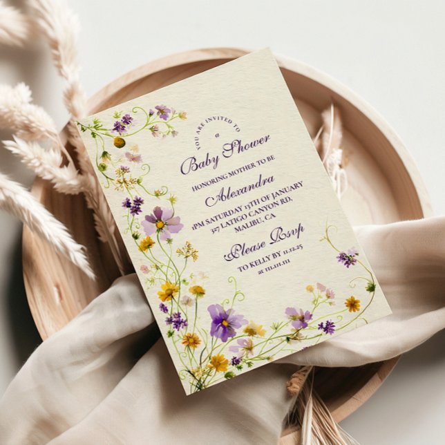 Invitation Baby shower fleur sauvage Garden (Créateur téléchargé)