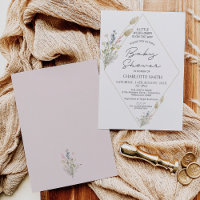 Baby shower Fleur sauvage géométrique minimaliste