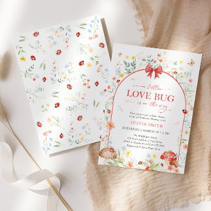 Invitation Baby shower Fleur sauvage Little Love Bug
