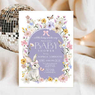Invitation Baby Shower Fleur Sauvage Petit Lapin