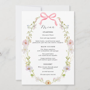 Invitation Baby shower Fleur sauvage rose Bow