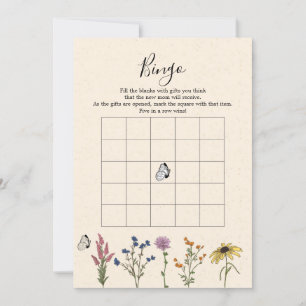 Invitation Baby shower Fleur sauvage vintage Jeu