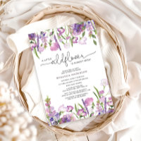 Invitation Baby shower Fleur sauvage violet