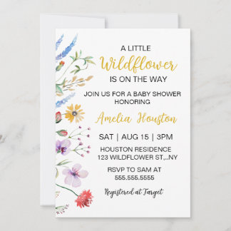 Invitation Baby Shower Fleur Sauvageonne