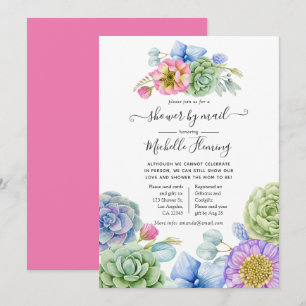 Invitation Baby Shower Fleural de Succulentes à la Mode par l